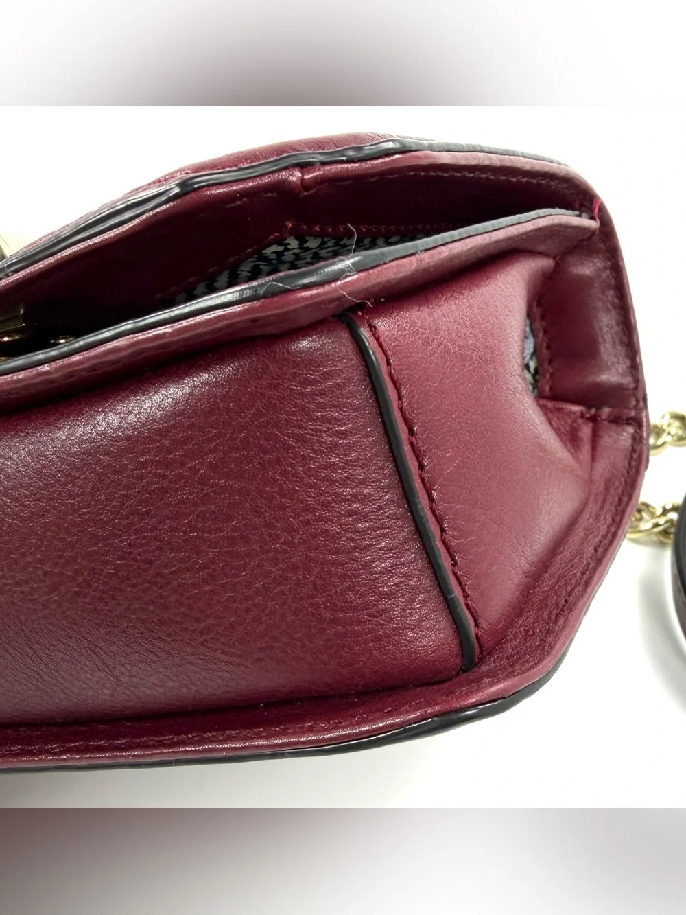 Rebecca Minkoff Mini Love Burgundy Quilted Leather Crossbody Bag